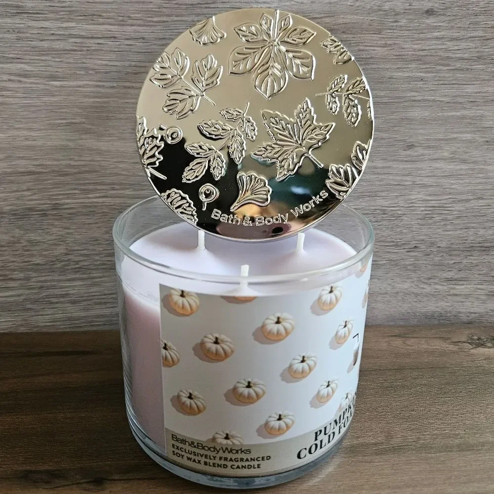 PUMPKIN COLD FOAM 3 WICK CANDLE Members Exclusive BATH & BODY WORKS New
